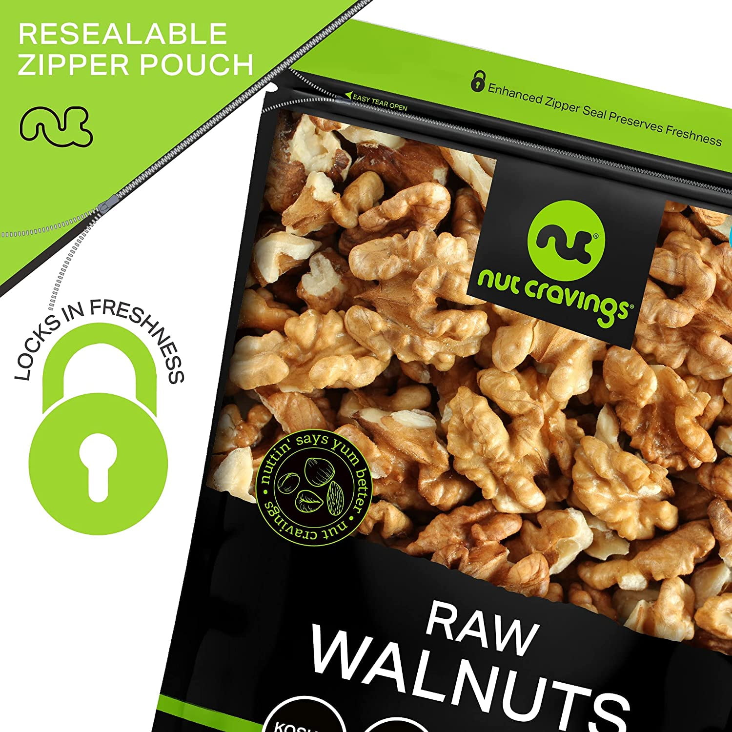 Nut Cravings Raw Walnuts Halves & Pieces, Unsalted, Shelled (80oz - 5 lbs)