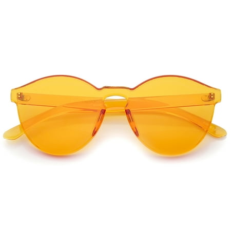sunglassLA - One Piece PC Lens Rimless Ultra-Bold Colorful Mono Block Sunglasses - 60mm