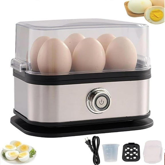 Smart Egg Cooker with Auto Shut Off, Eggs Maker with Tray Lid Soft/Medium/Hard Boiled Poached Egg Cookers, Effortless Egg Cooking with the Ultimate Stainless Steel Cooker(1PC)