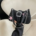 thumbnail image 6 of Star Crossbody Armpit Bag Y2k Women Canvas Shoulder Dating Purses Fashion Bag (Black), 6 of 10