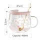 thumbnail image 2 of 400Ml Glass Coffee Water Cup with Handle Lid Spoon ,A, 2 of 5