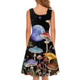 thumbnail image 3 of FKELYI Mushroom Flower Sleeveless Dress Size M Polyester Star Moon Twirl Swing Dresses Comfortable Summer Beach Dress Knee Length, 3 of 4