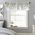 thumbnail image 5 of White Yellow Daisy Window Valance for Kitchen, Eucalyptus Leaves Lavender Spring Plant Rod Pocket Short Curtain for Small Windows, Light Filtering Decorative Valance, 60 x 14 Inch, 5 of 9