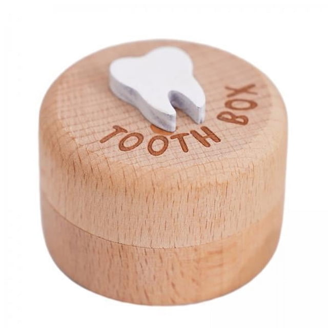 Organizador de almacenamiento de dientes,Caja de madera para dientes de bebé Caja de recuerdo para dientes,Caja para ,regalo de cumpleaños,Baby Shower,Organizador de