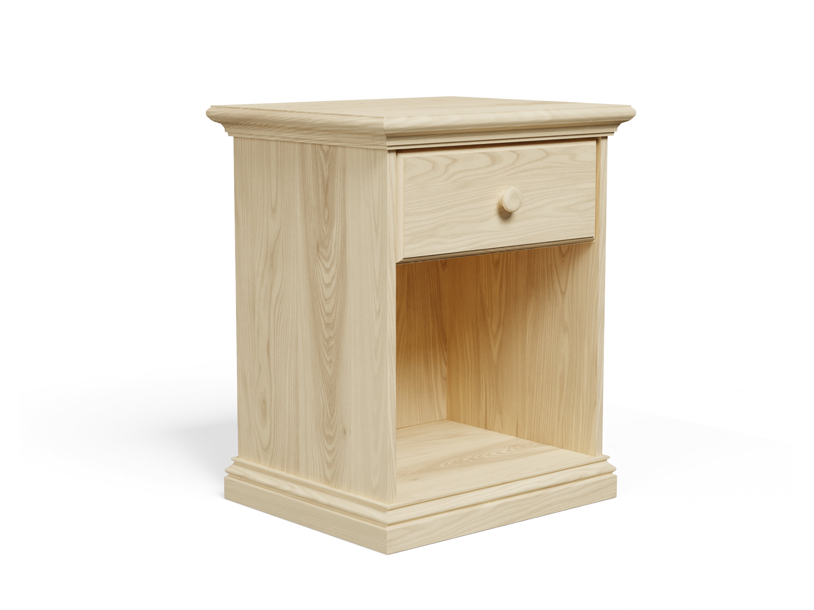 1 Drawer Wooden Nightstand Unfinished Bedside Table Fully Assembled No Assembly Required Wood To The World Bedroom Furniture Kids Room