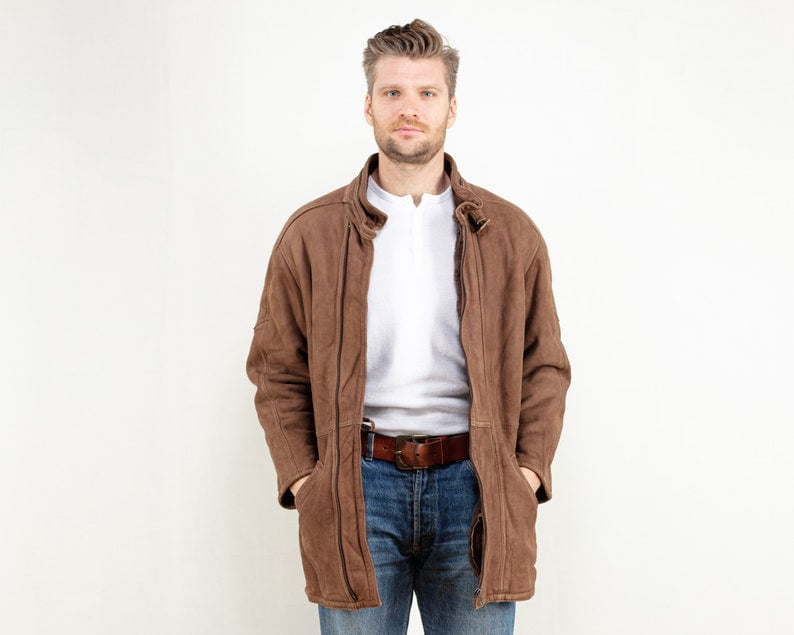 Bomber coat Jacket men sheepskin jacket 