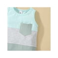thumbnail image 6 of Toddler Baby Boys Pants Suit, 3 6 12 18 24M 3T Sleeveless Contrast Color Crew Tank Tops + Drawstring Shorts Summer Casual Outfits, 6 of 10