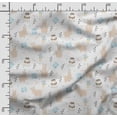 thumbnail image 2 of Soimoi Llama Alpaca Print, Velvet Fabric, Decor Sewing Fabric by The Yard 54 Inch Wide,Decorative Fabric for Upholstery and Home Accents, Beige & White, 2 of 5
