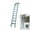Blue, variant on INTSUPERMAI Narrow Wall Mounted Folding Ladder Loft Stair 12 Steps Magnesium Alloy Black and White