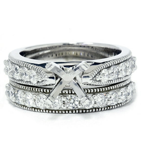 Pompeii 1ct Diamond Engagement Matching Wedding Ring 14K Set (G/H,I1)