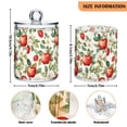 thumbnail image 5 of Yayeee 2 Pack Qtip Holder Bathroom Cotton Swab Canister with Lid Clear Dispenser Set, Beige Apple Pattern, 5 of 6