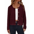 thumbnail image 2 of Women Knit Cardigan Sweaters Fall Fashion Long Sleeve Button Down Trendy Casual Jacket Winter Clothes Brick Red S, 2 of 9