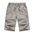 thumbnail image 1 of Pantalones cargo finos de verano para hombre: cordón, poliéster, tallas L-XXXXXXL, playa/casual, cintura elástica, 1 of 4