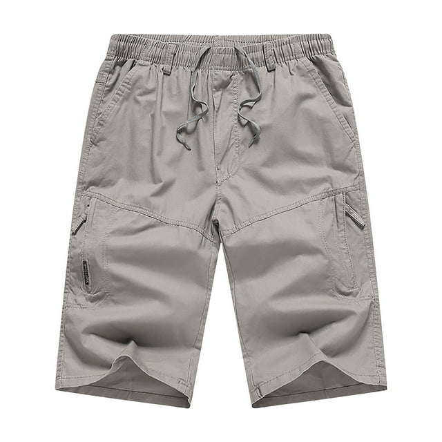 Pantalones cargo finos de verano para hombre: cordón, poliéster, tallas L-XXXXXXL, playa/casual, cintura elástica