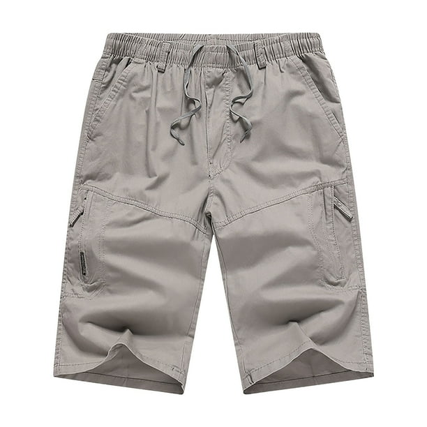 Pantalones cargo finos de verano para hombre: cordón, poliéster, tallas L-XXXXXXL, playa/casual, cintura elástica