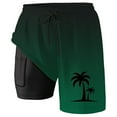 thumbnail image 4 of Mens Swim Trunks With Compresssion Liner Inseam Bathing Suit With Pockets Board Shorts Men's Swim Shorts Dark Green XL, 4 of 4