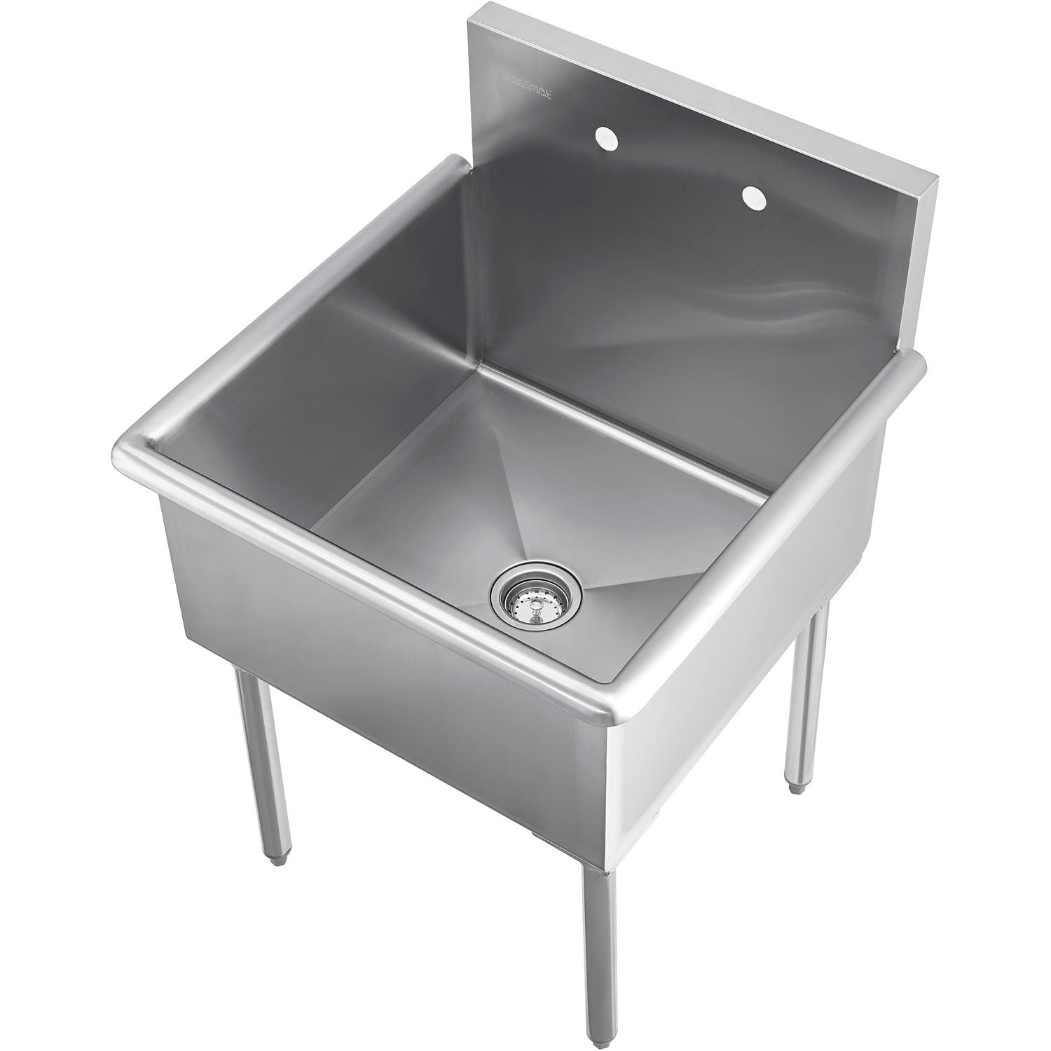 Global Industrial Stainless Steel Utility Sink, 24" x 24" x 14" Deep, Non-NSF