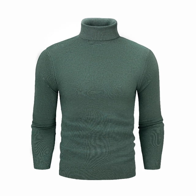 Pull Col Roulé Mode Haut de Gamme pour Hommes Automne Hiver Nouvelle version Coréenne Couleur Unie Pull Décontracté Chaud