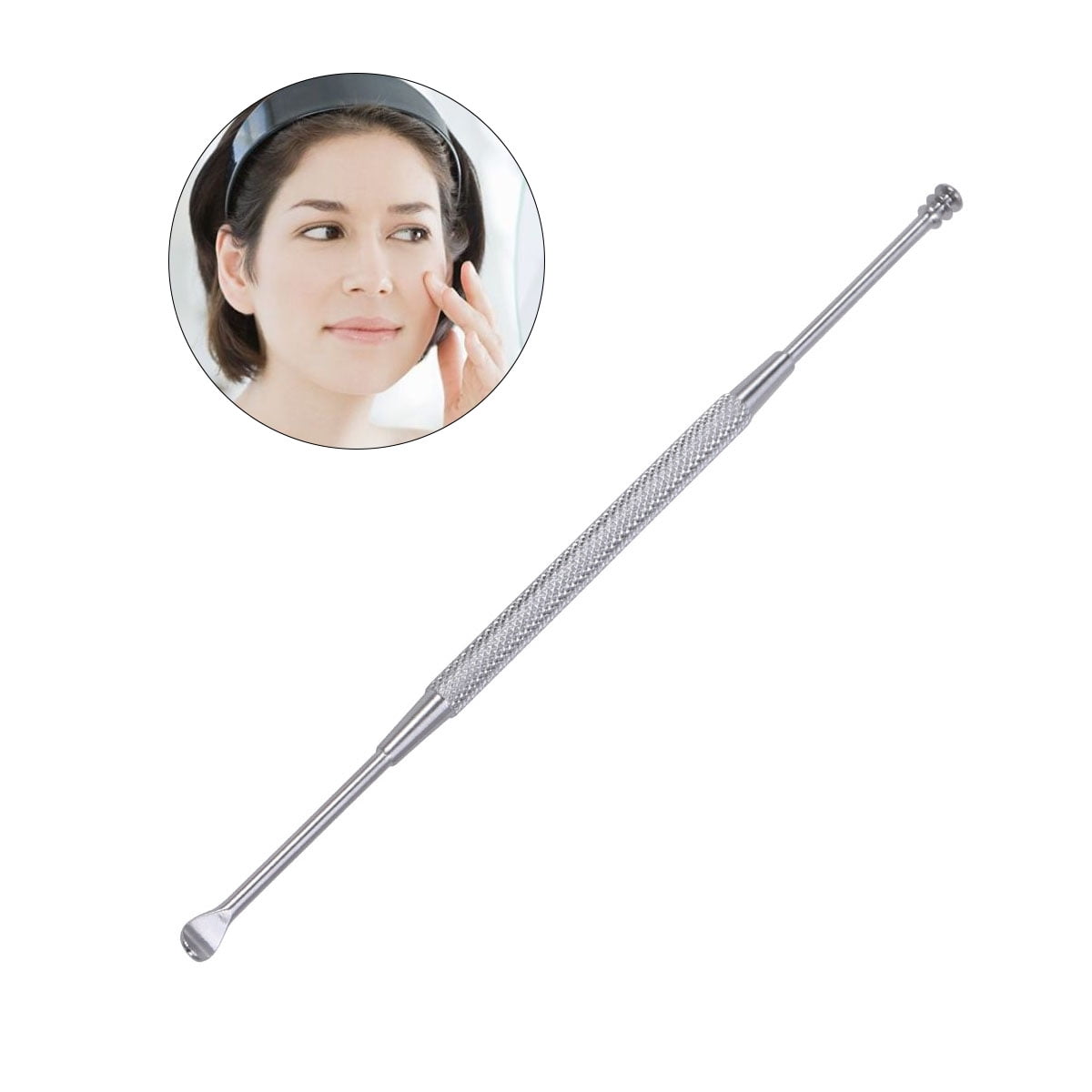 Hemoton Stainless Steel Spiral Curette Multifunction Double End Ear