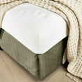 thumbnail image 7 of Elegant Comfort 1-Piece Striped Bed Skirt, 1500 Series, Stylish Design, Pleated for a Clean Look- Easy Care, Wrinkle and Stain Resistant, Stripe, Full, Sage Green, 7 of 7