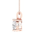 thumbnail image 3 of 3.0 ct Brilliant Round Cut Solitaire Zircon 18K Rose Solid Gold Everyday Affordable Designer Necklace Pendant with 18" Chain, 3 of 7