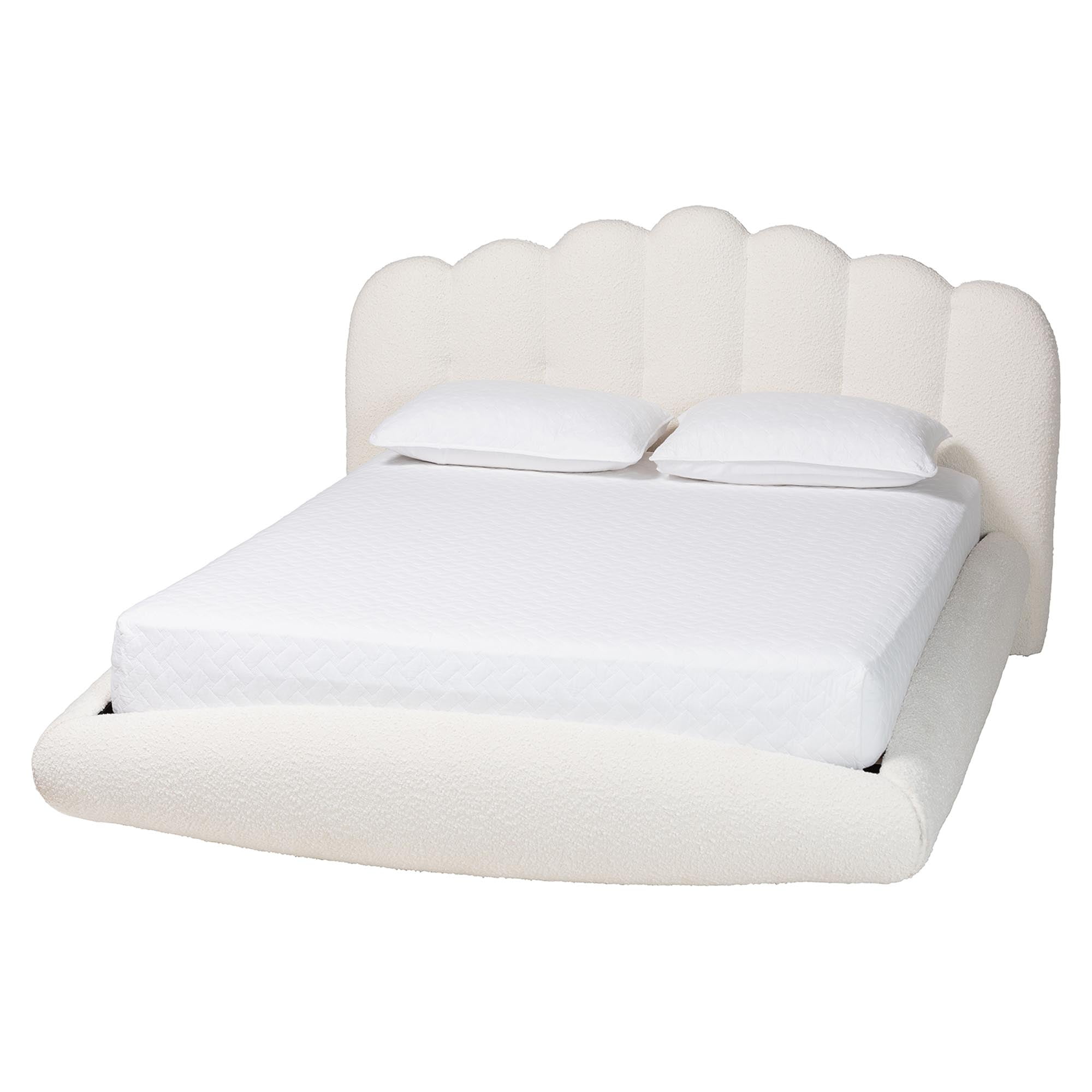 Baxton Studio Grenier Modern Floating Bed, Queen, Cream