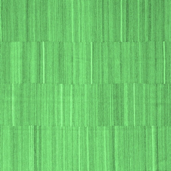 Ahgly Company Indoor Square Abstract Emerald Green Contemporary Area Rugs, 3' Square