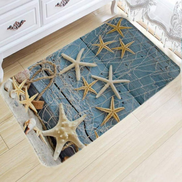 CNKOO 3D Print Thick Flannel Mat Non-slip Kitchen Door Floor Pads Bath Area Rug Carpet