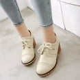 thumbnail image 5 of SACFOF Women's Lace Up Pump Oxfords Brogues Wingtip Round Toe Chunky Platform Block Heel Vintage Dress Shoes, 5 of 6