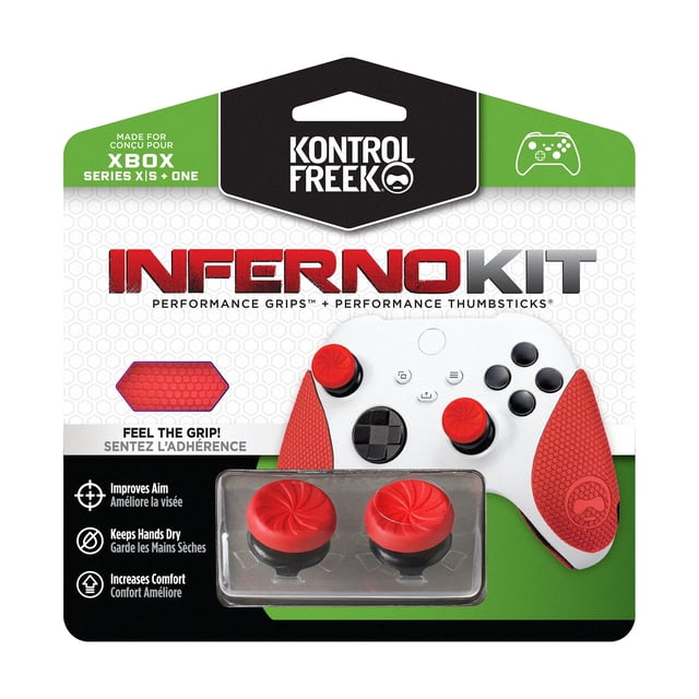 Kit de rendimiento KontrolFreek FPS Freek Inferno para Xbox One y Xbox Series X Controller | Incluye palancas de rendimiento y empuñaduras de rendimiento | Rojo