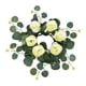 thumbnail image 5 of Anillo de vela de Rosa Artificial, anillo de vela de Pilar, corona, portavelas creativo para comedor, celebraciones, decoración del hogar de boda Blanco, 5 of 9