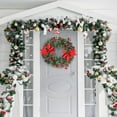 thumbnail image 2 of Patiojoy 24'' Pre-lit Artificial Decorative Flocked Christmas Wreath with 50 LED Lights & Timer, 2 of 10