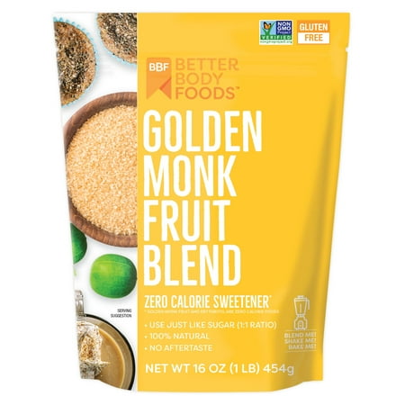 BetterBody Foods Golden Monk Fruit Sweetener Blend, Sugar Substitute, 1 lb