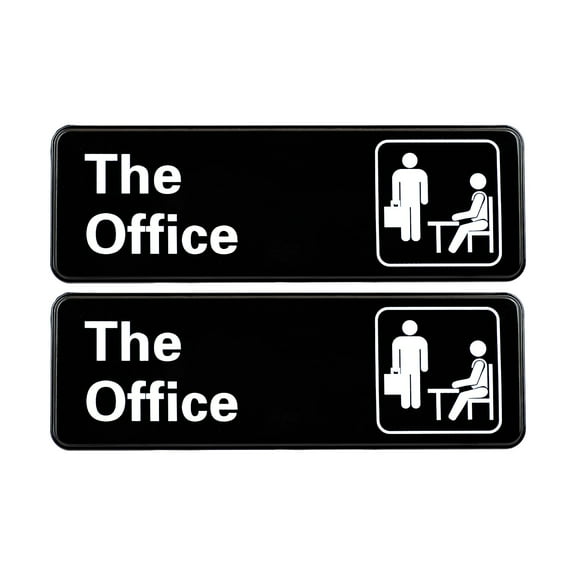 Excello Global Products The Office Wall Sign 9x3 Black/White 2Pk EGPHD0064S
