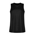 thumbnail image 6 of Tank Tops for Women Plus Size under $5 Sleeveless V-neck Slim Fitted Solid Color Hem Split Casual Tank Black 2XL, 6 of 6