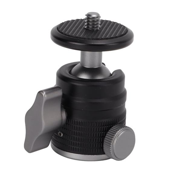 YAHHU Mini Ball Head Universal Camera Tripod Mount Adapter 360 Degree Rotatable Aluminum for SLR Mirrorless Camera (2.36 inches / 6 cm)[cite: 1]