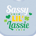 thumbnail image 4 of Inktastic Saint Patrick's Day Sassy Lil' Lassie with Shamrocks Boys or Girls Baby Bib, 4 of 4