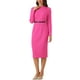 thumbnail image 4 of Vestido de trabajo Inspire Chic para mujer, vestido ajustado de cuello alto, color rosa intenso, 4 of 6