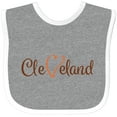 thumbnail image 3 of Inktastic Cleveland Heart Cursive Orange Boys or Girls Baby Bib, 3 of 4