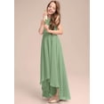 thumbnail image 4 of Drtj 2-14T A-Line Halter Asymmetrical Chiffon Junior Bridesmaid Dress Flower Girl Wedding Party Dress, 4 of 6