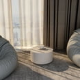 thumbnail image 4 of LeisureMod Minimalist Side Table Assembled 36â€ Round Modern Fiberstone Top Accent Table for Outdoor, Home, Living Room Terra Series in White, 4 of 11