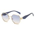 thumbnail image 3 of Womens Polygonal Sunglasses Large Rim Metal Frame Sun Glasses for Fashion Travel and Sun Protection Elegant Minimalist, 3 of 7