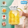 thumbnail image 2 of GPED Jarra de Vidrio de 64 oz, Jarra de Agua con Tapa y Boquilla, Jarra de Vidrio de 1.8L Carafe para Refrigerador, Jarras de Jugo Helado de Borosilicato Grueso para Bebidas Frías y Calientes, Jarra, 2 of 7