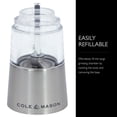 thumbnail image 4 of Cole & Mason Adjustable Ceramic Battery-Powered Salt and Pepper Grinder Set, Silver/Black, 4 of 7