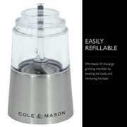 Cole & Mason Adjustable Ceramic Battery-Powered Salt and Pepper Grinder Set, Silver/Black