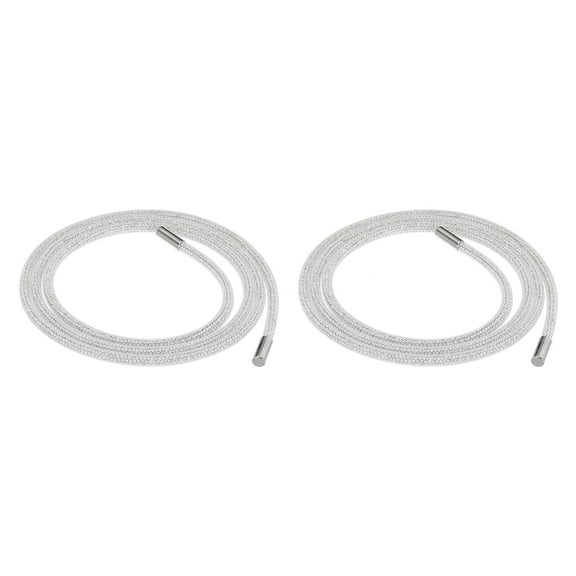 2 Pcs 1.5 Yard 6 mm Rhinestone Tube Rope DIY Diamond String for DIY Trouser Hoodie Drawstring Sweaters White