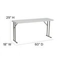 thumbnail image 3 of 5 PACK 18'' x 60'' Granite White Plastic Folding Table - Seminar Training Plastic Folding Table, 3 of 5