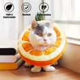 thumbnail image 2 of Colliers pour Chats Chiens Collier de Protection Confortable Ajustable Collier Postopératoire Récupération Protection Anti-Morsure (Orange, m), 2 of 5