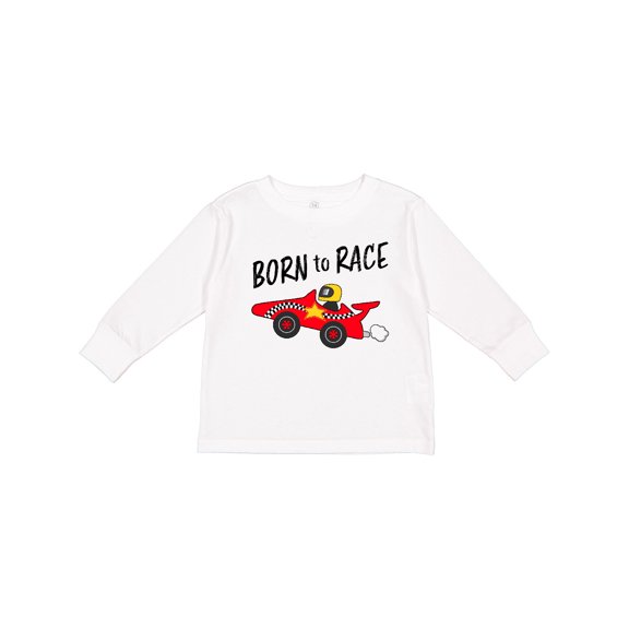 Inktastic Born to Race Red Race Car Boys or Girls Long Sleeve Toddler T-Shirt