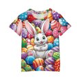 thumbnail image 4 of Toddler Girl Clothes under $5 Summer Short Sleeve Easter Eggs Bunny Graphic T-Shirt Round Neck Shirts T-Shirt Tee 3-14 Years, 4 of 4